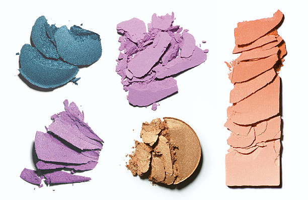 Crushed colorful eyeshadows in blue, purple, pink, and gold to help beginners with eye makeup choices.